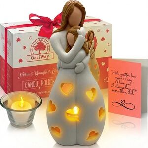 Oakiway Mom & Daughter Love Candle Holder
